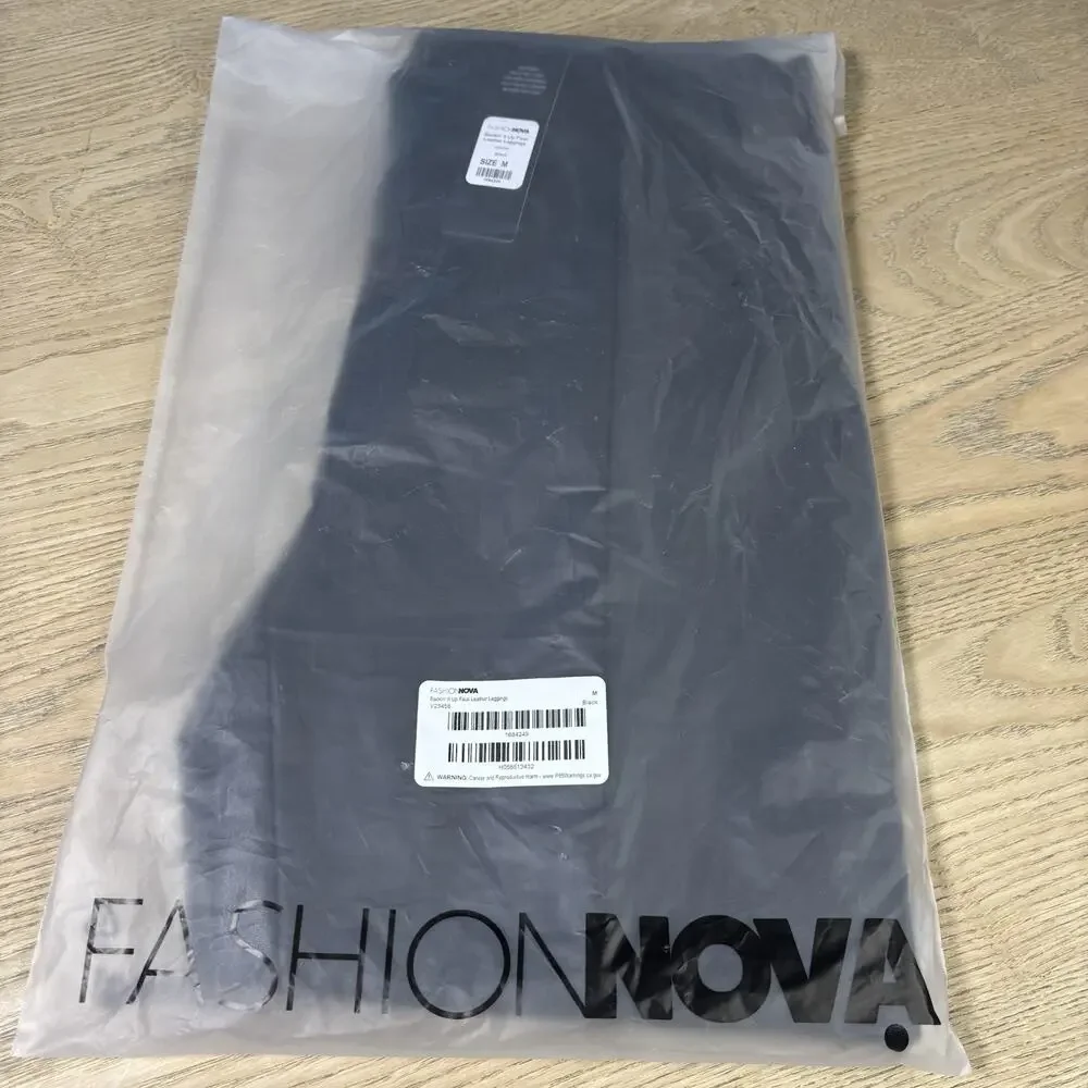 NWT FASHION NOVA Backin' It Up Faux Leather Leggings Black Medium Women’s New - Picture 2 of 4
